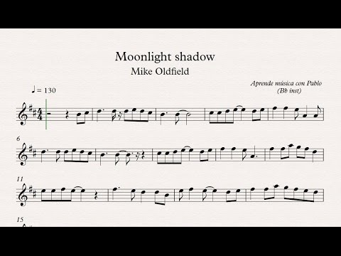MOONLIGHT SHADOW:  Bb inst (clarinete,trompeta,saxo sop/tenor)(partitura con playback)