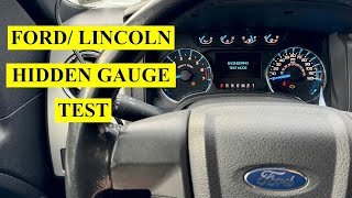 Ford: Lincoln Gauge Cluster Self Test : Instrument Cluster Check Hidden Test Mode  - 2009 & Up
