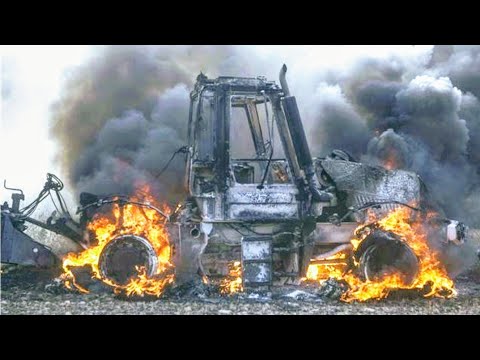 AWESOME TRACTOR VIDEO AND BURNING FOREST HEAVY MACHINERY