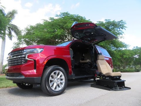 2023 Red /Tan Chevrolet Suburban Premier (1GNSCFKL6PR) with an 6.2L V8 engine, 10A transmission, located at 4301 Oak Circle #19, Boca Raton, FL, 33431, (954) 561-2499, 26.388472, -80.084045 - ? 2023 ATC Mobility Chevy Suburban Luxury. Power. Accessibility — Redefined. Take freedom on the road to a new level with this 2023 Chevrolet Suburban converted by ATC Mobility. Featuring a fully automated lift and door system, it’s designed to make mobility effortless — without sacrifi - Photo#0