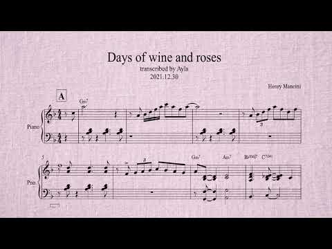 days of wine and roses/Beegie adair/transcribed by Ayla