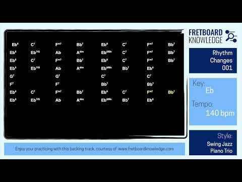 Rhythm Changes 001 - Key of Eb - 140bpm - Jazz Swing Piano Trio
