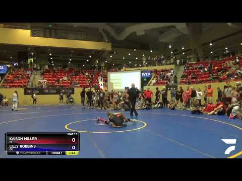 Exhibition 90-95 Lbs Round 1 - Kaison Miller, KS Vs Lilly Robbins, OK 277d