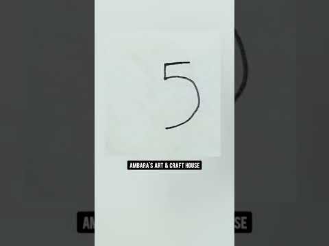 🔴 How to Draw an Apple Using Number 5 🍎 | Easy Drawing | Figure Drawing #shorts #ytshorts #drawings