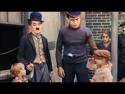 1921 - Charlie Chaplin "The Kid"  Episode in colors. 4K 60fps