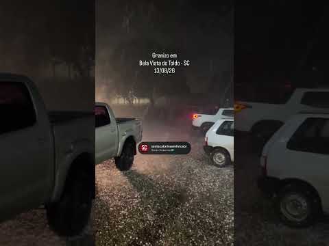 Granizo registrado nesta noite de quinta feira no município de Bela Vista do Toldo  Siga @santac