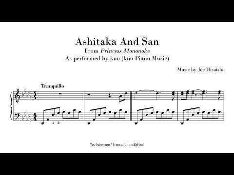 Ashitaka And San - kno Piano Music - Sheet music transcription