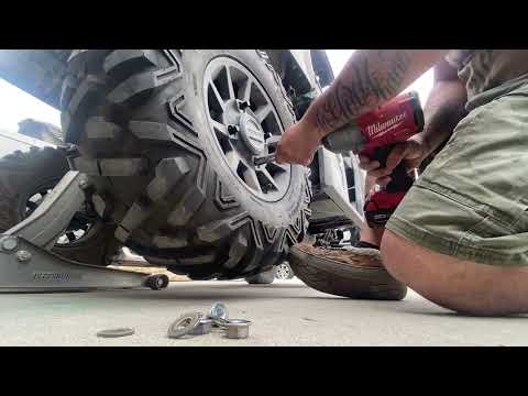 Rzr wheels w/29” tires —2” wheel spacers on 2015 Polaris ranger 570