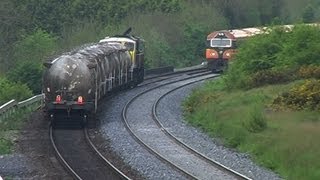 preview picture of video '086 & four-wheeled wagons on a Dublin North Wall-Tullamore cement working 08-May-2008'