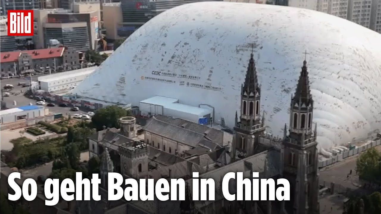 China: DIESER Riesen-Ballon soll vor Staub und Lärm schützen