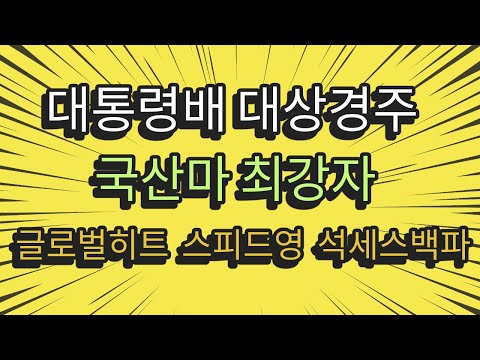 10/19알요-8경주-강태성-국산마 최강자 '대통령배' 출전마 분석(글로벌히트, 스피드영, 석세스백파, 강풍마)