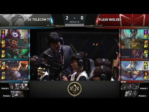SKT T1 vs Flash Wolves (Semi Final Highlights Game 3) MSI 2017