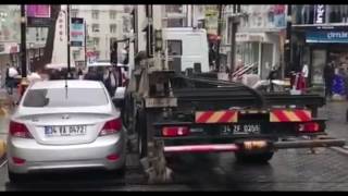 Must see - Interesting Side loading tow truck - illegal parking