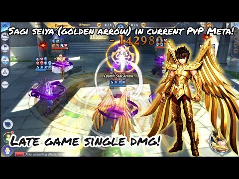 Saint Seiya: Awakening (KOTZ) - Sagi Seiya (Golden Arrow) in Current PvP Meta! Late Game Single DMG!