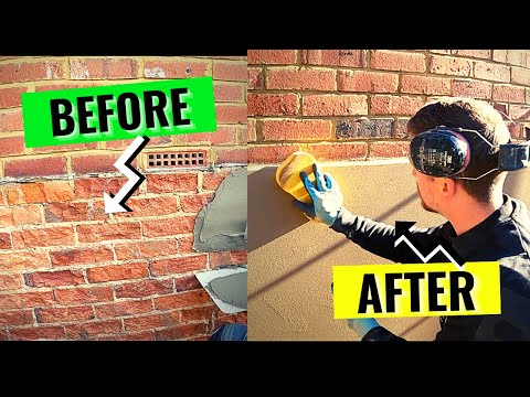 Repairing Old Walls With Sand Cement Render Construction | BRICK - SOLID WALLS in 6 Minutes FLAT!