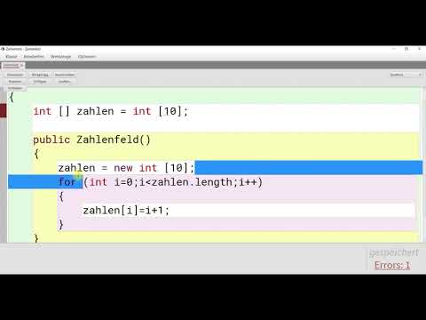 Arrays und Methoden mit BlueJ implementieren