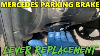 HOW TO REMOVE AND INSTALL MERCEDES PARKING BRAKE RELEASE HANDLE/LEVER FOR GL & ML #parkingbrake