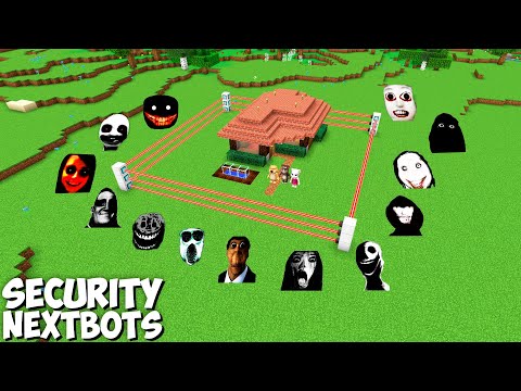 SURVIVAL SECURITY HOUSES with Jeff the Killer 100 SCARY NEXTBOTS in Minecraft