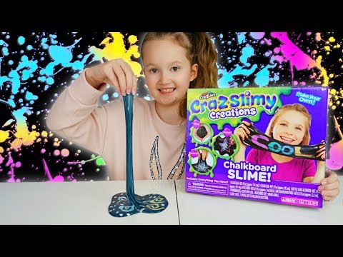 HOW TO MAKE CHALKBOARD SLIME | Cra-Z-Slimy Creations | DIY Slime | Write on Slime