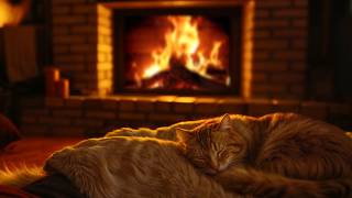 [NO ADS] Deepest Sleep Ever: Hypnotic Cat Purrs & Crackle Fire😻Total Mind Reset & 100% Life Recharge