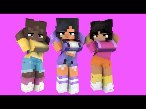 COUPLE DANCE DARLING OHAYO ME TOO APHMAU, AMANDA AND DORA EXPLORER - MINECRAFT ANIMATION #shorts