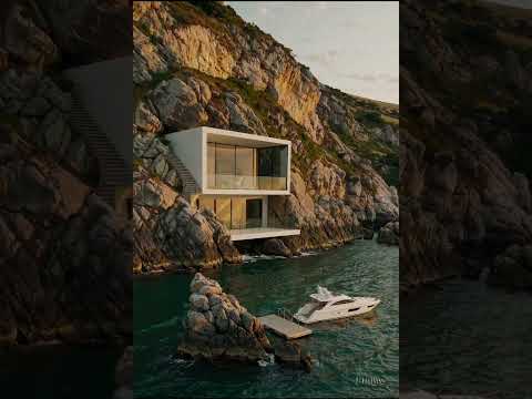 Inside This $22,000,000 Cliffside Mansion with a Private Yacht Dock 🚤 #shorts