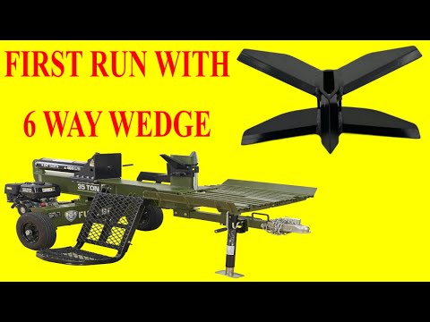 full boar log splitter first run with 6 way wedge