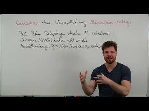 Variation ohne Wiederholung. Bsp. Skispringen. Reihenfolge wichtig. Stochastik lernen. Mathe lernen.
