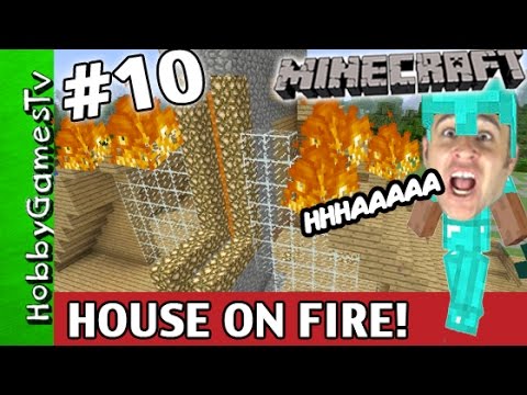 HobbyGaming - Minecraft HOUSE on FIRE! Diamond Armor Steve Xbox One HobbyDude World HobbyGamesTV