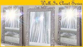 Glam Mirror Full Length Floor Rhinestones DIY Walk-In Closet Series #4
