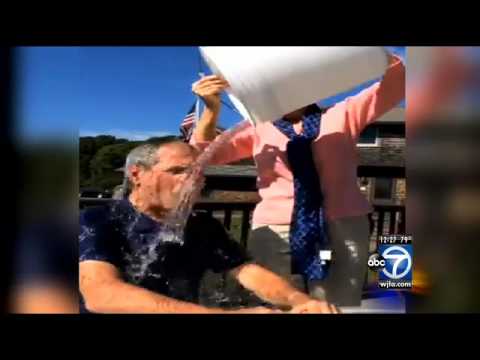George W. Bush takes bucket of ice water for ALS
