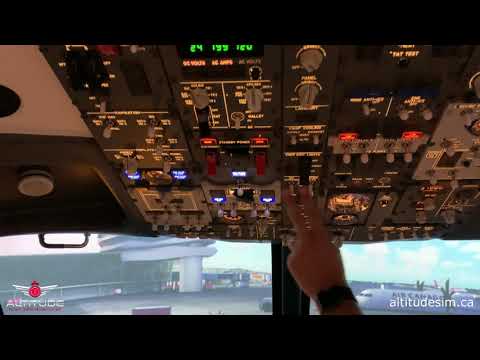 Boeing 737-800 engines start up