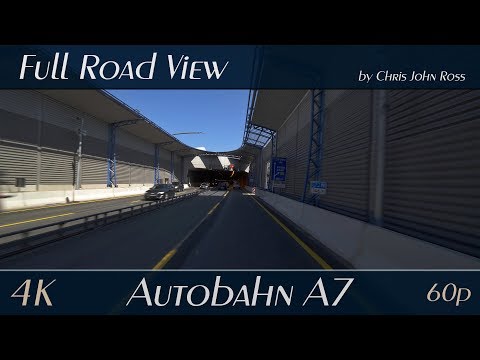 Autobahn (A7), Germany: HH-Bahrenfeld - HH- Stellingen - HH-Schnelsen - Bönningstedt-Ost - 4K UHD