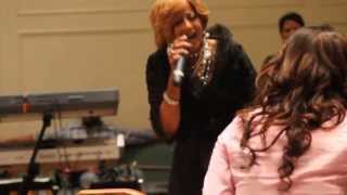 Dr. Dorinda Clark Cole singing with Le'Andria Johnson