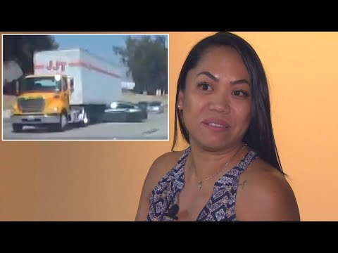 Woman Says She’s Lucky to be Alive After BMW Was Dragged Under Tractor Trailer