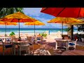 Seaside Cafe Ambience - Bossa Nova Music, Smooth Jazz BGM, Ocean Wave Sound for Study & relax