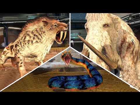 TITANOBOA VS WOOLLY MAMMOTH VS SMILODON - BATTLE | WHO IS THE BEST || JURASSIC WORLD THE GAME