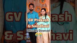 GV Prakash Saindhavi officially Divorced now #gvprakash #saindhavi #divorce #tamilshorts #prakash