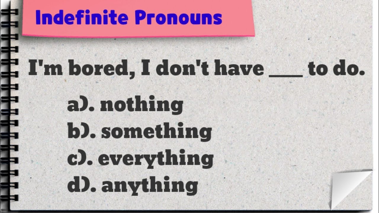 Something, Anything, Nothing, Everything || Indefinite Pronouns || Quiz