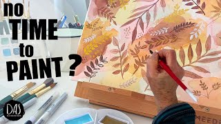 How to Paint a Relaxing Leafy Abstract Watercolor- real time and narrated!