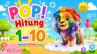 Download lagu 🫧 POP! 💥 Count 1-10 with Cute Animals! 🛁🦁🦛🐄 | Learn Numbers 123 & Fun Bath Time for Preschool and... mp3