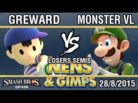 Nens&Gimps - Greward (Ness) VS MonsterVL (Sheik, Luigi) SSB4 Losers Semis - Top 8