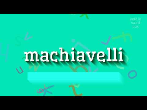 MACHIAVELLI - HOW TO PRONOUNCE IT? #machiavelli