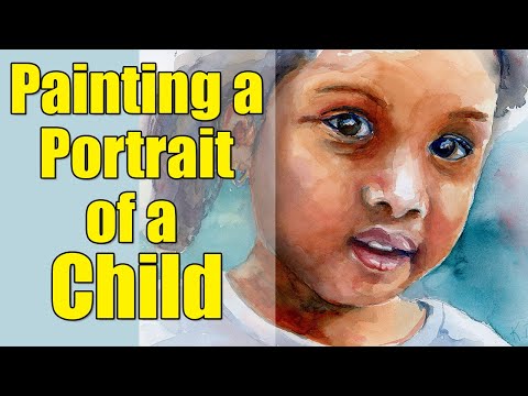 Painting a Portrait of a Child in Watercolor [Paint Dark Skin Tone]