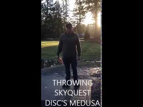 Throwing Skyquest Discs' Medusa 300' hole #10 at Timber Park