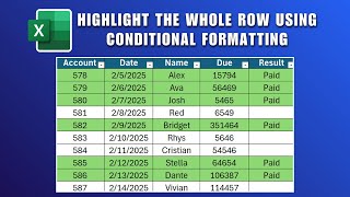How to Colour the Whole Row Not Just the Cell with Conditional Formatting in Excel 2026