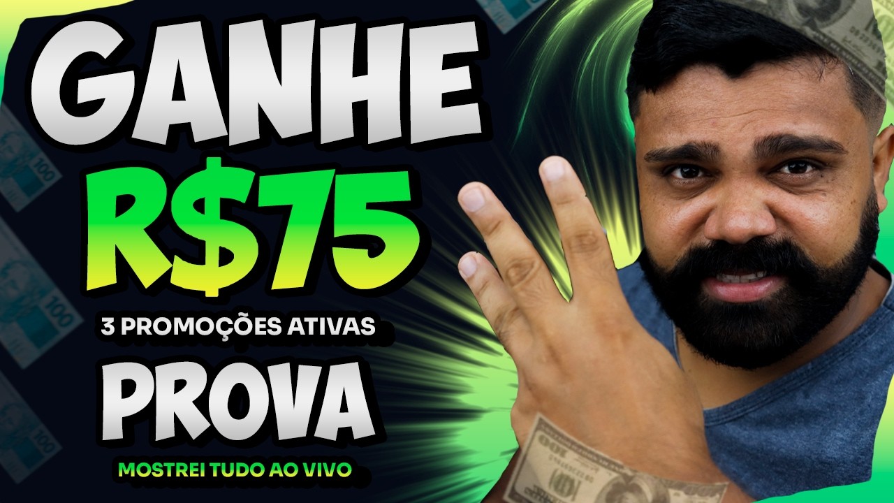 URGENTE! PROMOÇÕES ATIVAS COMPROVANTE DE PAGAMENTO 75 REAIS GRÁTIS! TUTORIAL COMPLETO!