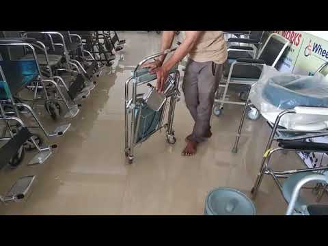 Black rolling shower commode chair