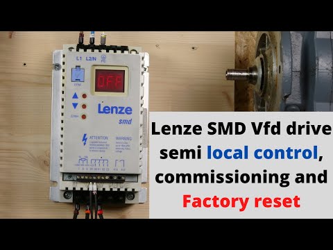Lenze SMD Vfd drive semi local control, commissioning and factory reset. ( English)