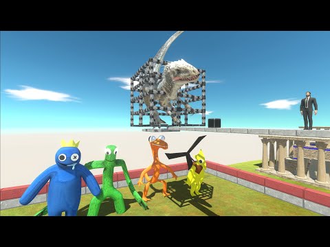 Find and drop Indominus rex into Rainbow Friends